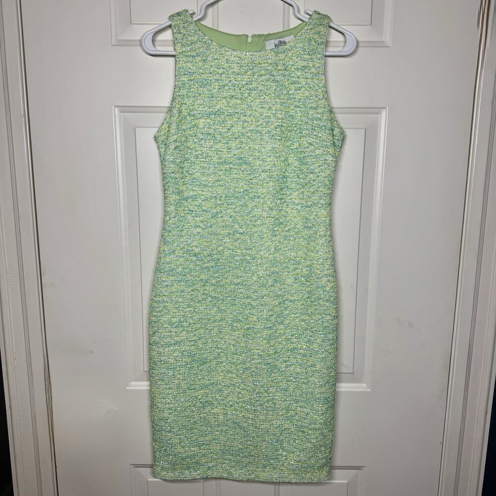 Badgley Mischka Green Tweed Midi Dress